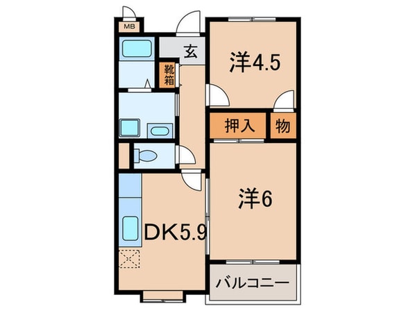 エスポワール野間Ⅱの物件間取画像